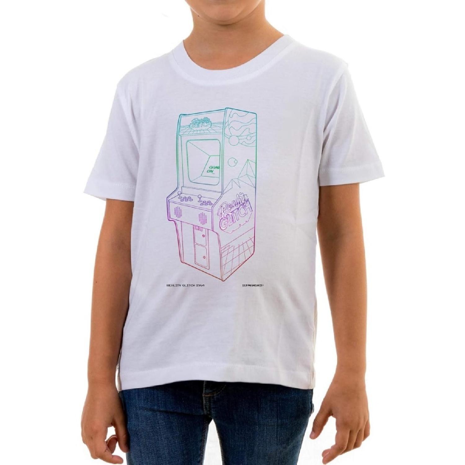 Reality Glitch 1 UP Neon Retro Arcade Kids T-Shirt S