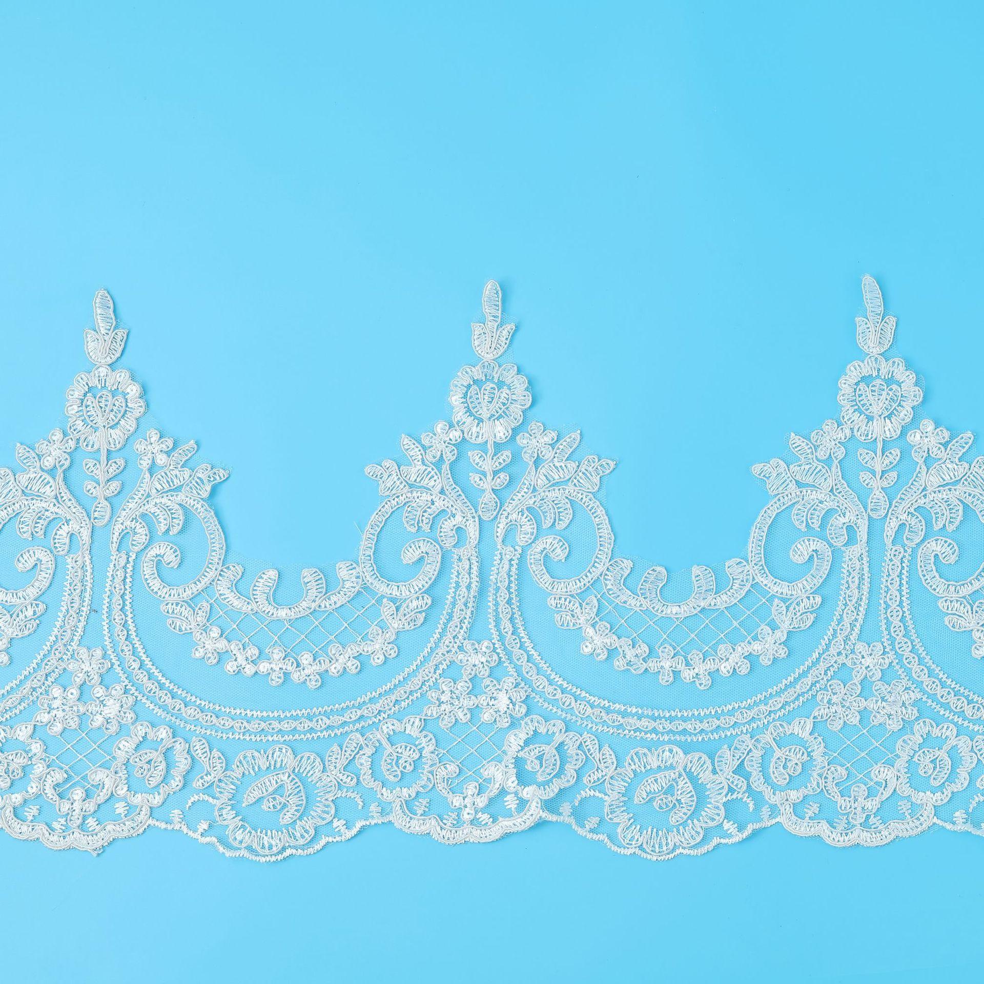 

Свадебный головной убор Материал для DIY Головной убор для свадебного платья Декоративный цветок Ширина 24 см Эти Белые Кружевные Кружевные Аксессуары natural white, no beads