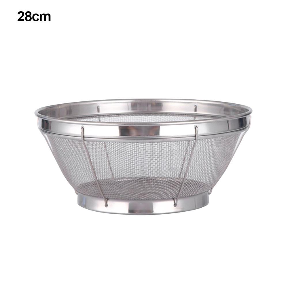 Stainless Steel Fine Mesh Strainer Self-draining Base Vegetable Fruit Washing Kitchen Colander Multi Function Draining Basket