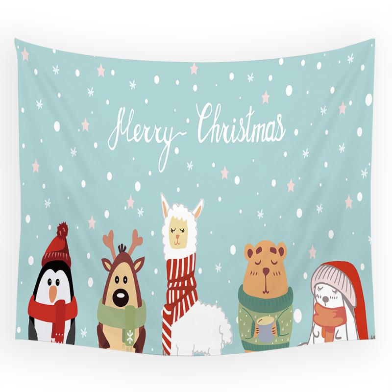 Home Decor Tapestry Christmas Snow Psychedelic Print Tapestry Wall Living Room Room Decor Background Fabric Tapiz Navideño