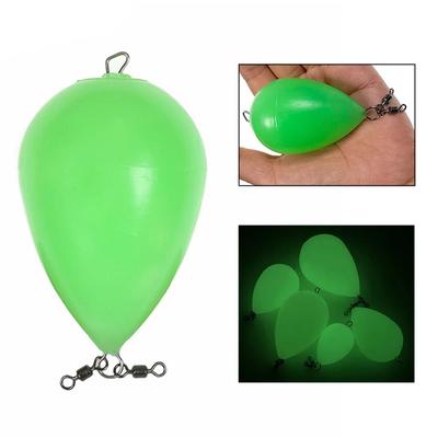 20g - 100g Luminous Green Float Egg Shape Bobber Long-distance Casting Thrower for Night Fishing Deep Sea Fishing