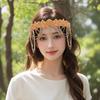 Shiny Rhinestone Headband Chain Tassel Bridal Headdress  Stage Performance