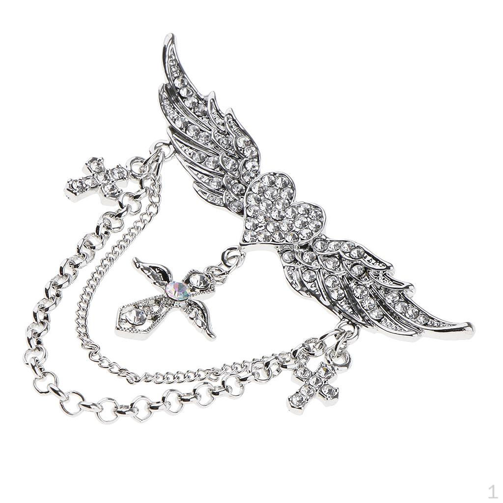 

Rhinestone Charms Tassel Brooch Suit Blouse Pin срібний