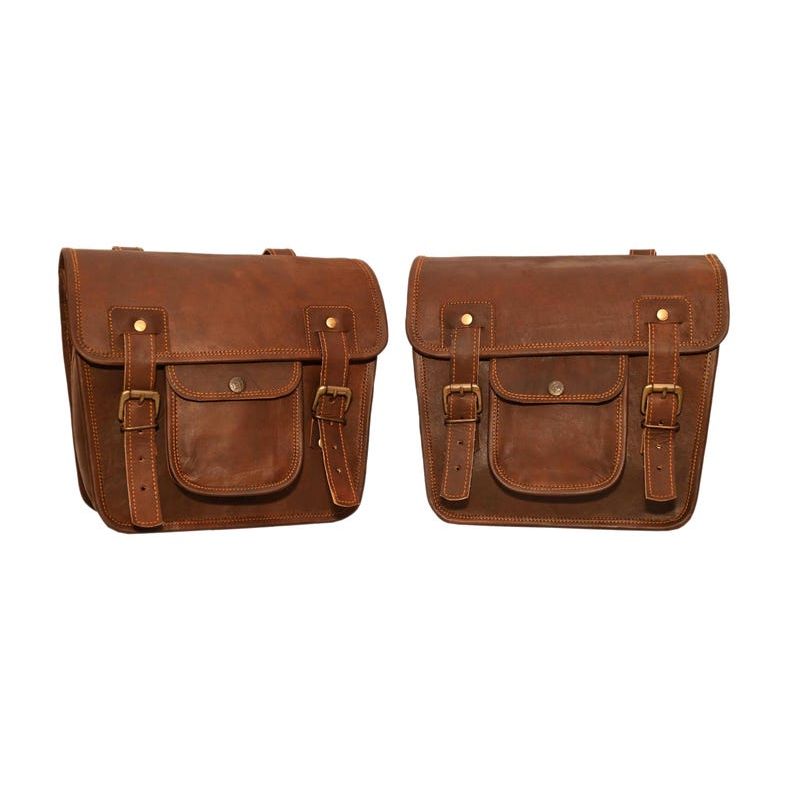 

Кожаные мотоциклетные седельные сумки ручной работы: Royal Enfield, Harley, Круизер 11 x 9 x 3 in