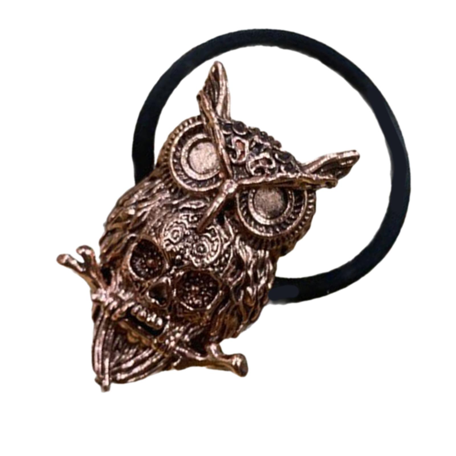 

Owl Skull Hair Rope Hair Scrunchies for Women 3D Punk Hairband Teens Vintage Hair Tie Ponytail Holder Cosplay Headpiece 2