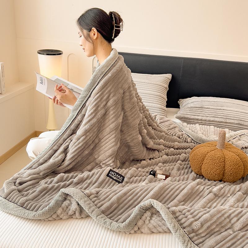 Class A Thickened Flannel & Milk Velvet Blanket - Coral Fleece Nap/AC Cover