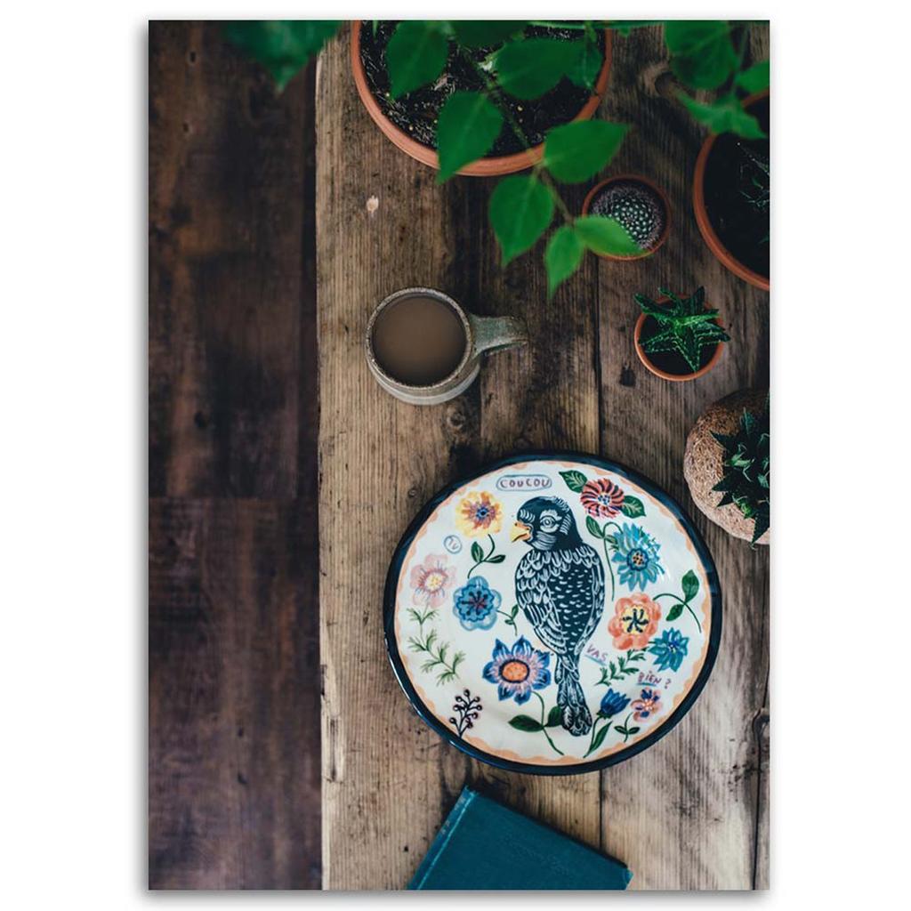 Canvas print, A plate with a bird
