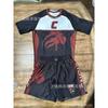 Mens Sporty MMA Training Set Short Sleeve T-Shirt Shorts Mesh Athletic Wear Lightweight Gym Workout Outfit