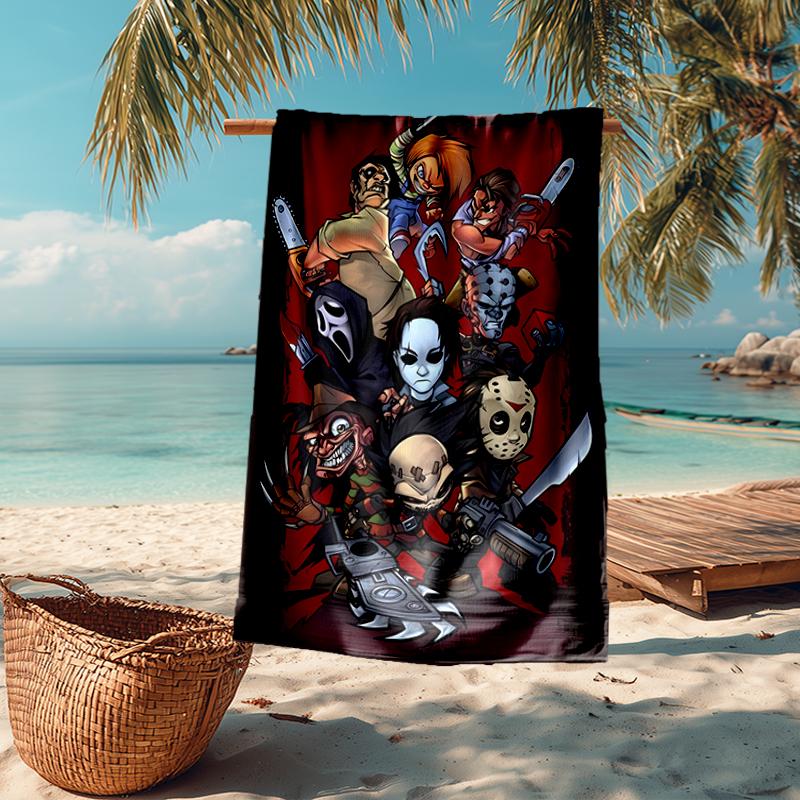 Ultra-Soft Beach Towel with Halloween horror Theme,Ideal for Pool - Camping, Diving - Perfect Travel Essential, Vibrant Beach Towel.