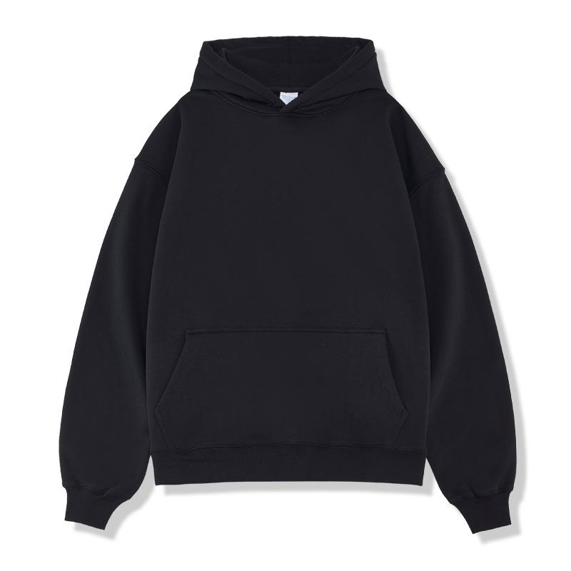 American Solid Color Velvet Hooded Sweatshirt for Men's Thick Loose Hooded Hoodie