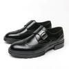 Men Loafers Shoes Round Toe Buckle Strap Black Brown Business Shoes for Men with  Size 38-46 Dress Shoes Men