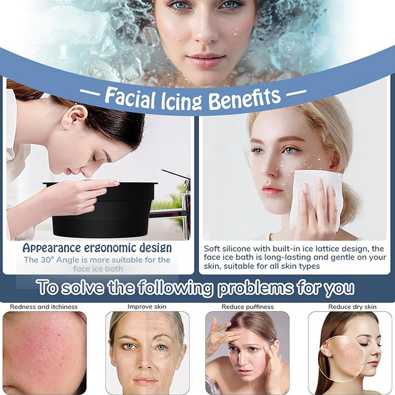 Ciotola Portatile per Bagno di Ghiaccio per il Viso per Trattamenti Viso Immersione Immersione Viso Pieghevole Ghiaccio per il Viso Lavabo per Lavaggi Viso Strumento per la Cura della Pelle del Viso per Casa Viaggio