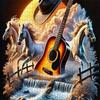 1000pcs/Puzzle Game for Endurance And Logic Training - Exquisite Puzzle - (Galloping Horse Flowing Waterfall Guitar Sky) Suitable for Living Room Deco