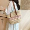 Large capacity vegetable basket bag women's summer new woven straw bag commuter seaside vacation beach bag