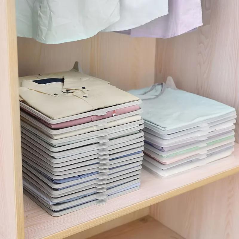 1/5pcs Shirt Organizer T Shirt Folder Board Clothing Lazy Folding Board Dividers Stackable Multi-Functional Wardrobe Storage