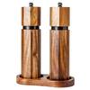 European-style Acacia Wood Pepper Grinder with Ceramic Core and Steel Ring Coarse and Fine Manual Grinder Set Kitchen Accessory
