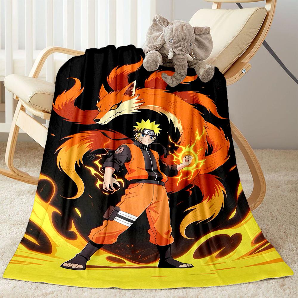 Naruto And Nine-tailed Fox Suitable Blanket for Offices, Travel, Living Rooms Also a Good Gift for Friends and Family Suitable for All Seasons.