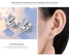 S925 Sterling Silver Korean Heart Stud Earrings with Zircon for Women