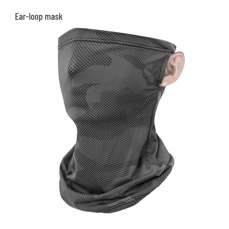 Camouflage Ice Silk Neck Gaiter: UV Protection Cycling Mask with Ear Loops