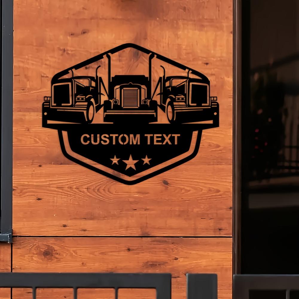 Vintage Retro Truck Metal Wall Art, Personalized Home Office Decor, Easy to Hang