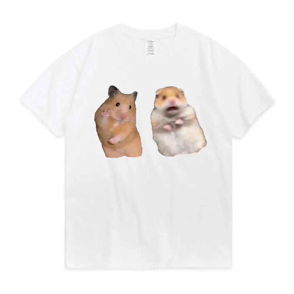 

Забавная футболка с символом мира и кричащим хомяком, подарок для любителей, грызун, морская свинка, футболки для мальчиков и девочек, летняя хлопковая футболка с коротким рукавом 4XL