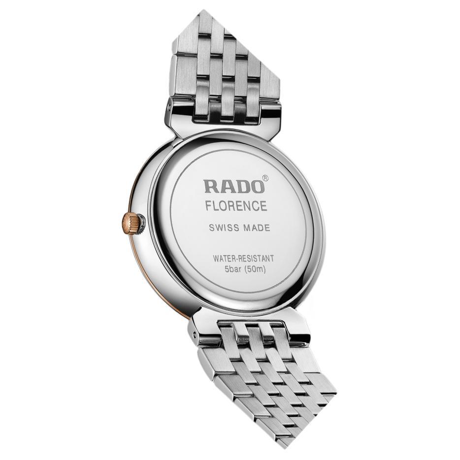 RADO Florence series quartz movement 50 meters waterproof men's watch Swiss watch 38mm beige dial stainless steel case stainless steel strap R48912403