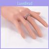 Stunning Ruby Right Hand Ring Silver Eternal Bridal Band For Women