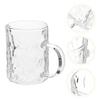 High Grade Safe Glass Water Mug with Non Slip Handle Multi Purpose Beverage Cup for Juice Coffee Camping Office Home
