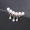 Water Drop Rhinestone Pearls Brooches Women Jewelry Party Accessories Corsage Fastening Clothes Lapel Pin