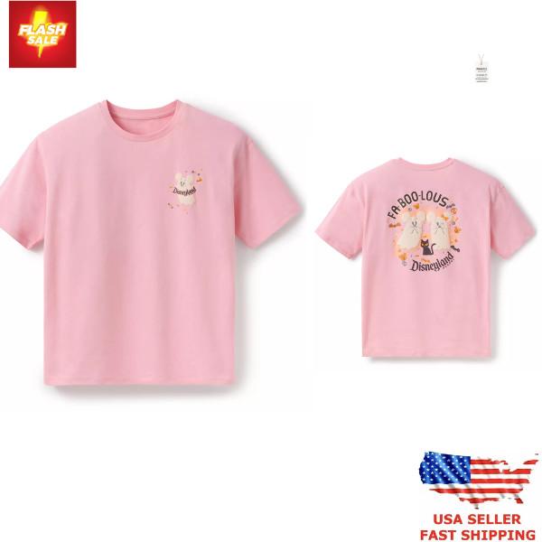 New Apparel Disneyland Resort Fa-Boo-Lous Halloween Pink T-Shirt 2 side reprint Unisex T-Shirt XXL
