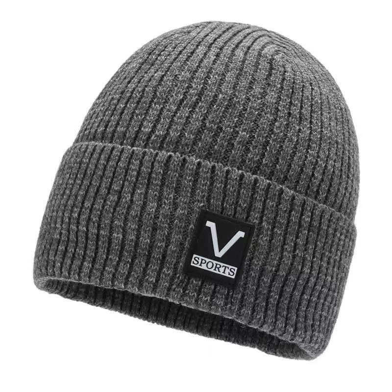 Autumn and winter knitted hat men's Korean version trendy versatile wool hat women's cold-proof and warm cold hat outer cycling velvet hat