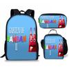Hip Hop Beliebt Lustig Banban Garten 3D Druck 3 Stück/Set Schüler Schultaschen Laptop Tagesrucksack Rucksack Umhängetasche Lunchtasche Federmäppchen