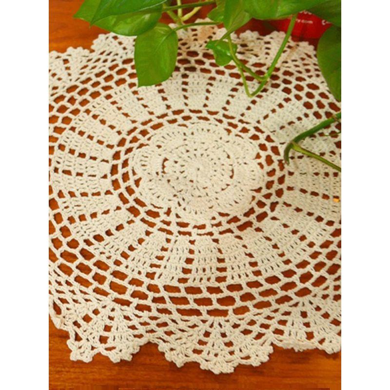 

Салфетка ручной работы, вязаная крючком, Салфетка с вырезами, Чистый хлопок, Накидка, Домашний текстиль, Мебельная ткань, Подставка White About 18cm in diameter