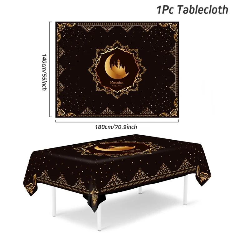 Ramadan Decor Tablecloth EID Mubarak Decor For Home 2025 Ramadan Kareem Islamic Muslim Party Eid Al Adha Gifts Happy Eid Al Fitr