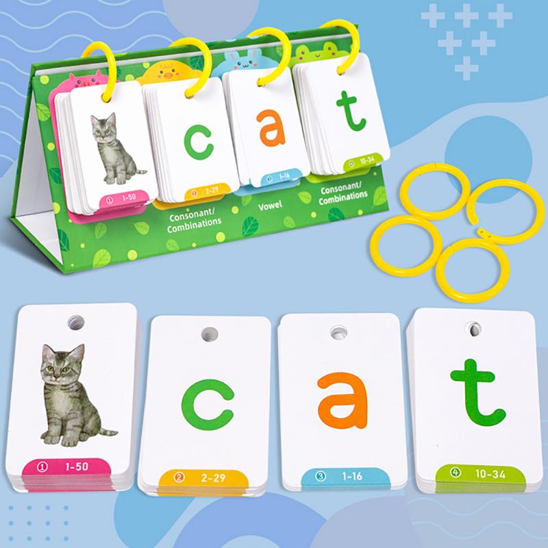 Kids Cvc Words Flashcards Phonics Flip Chart Word Builder Sight Words Activity Learning Tool Speech Therapy Special Education