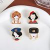 3/4Pcs Personalized  Nesting Doll Shaped Brooch Clip Creative Cartoon Commemorative Metal Jewelry Accessory Badge