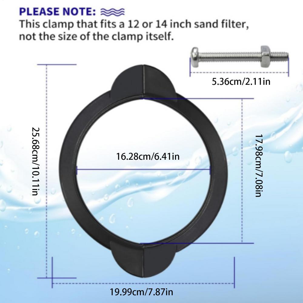 

Pool Filter Clamp for 12 and 14 Inch Pump Clamp Flange Sand Filter Valve Clamp Pool Sand Filter Replacement Parts Accessories