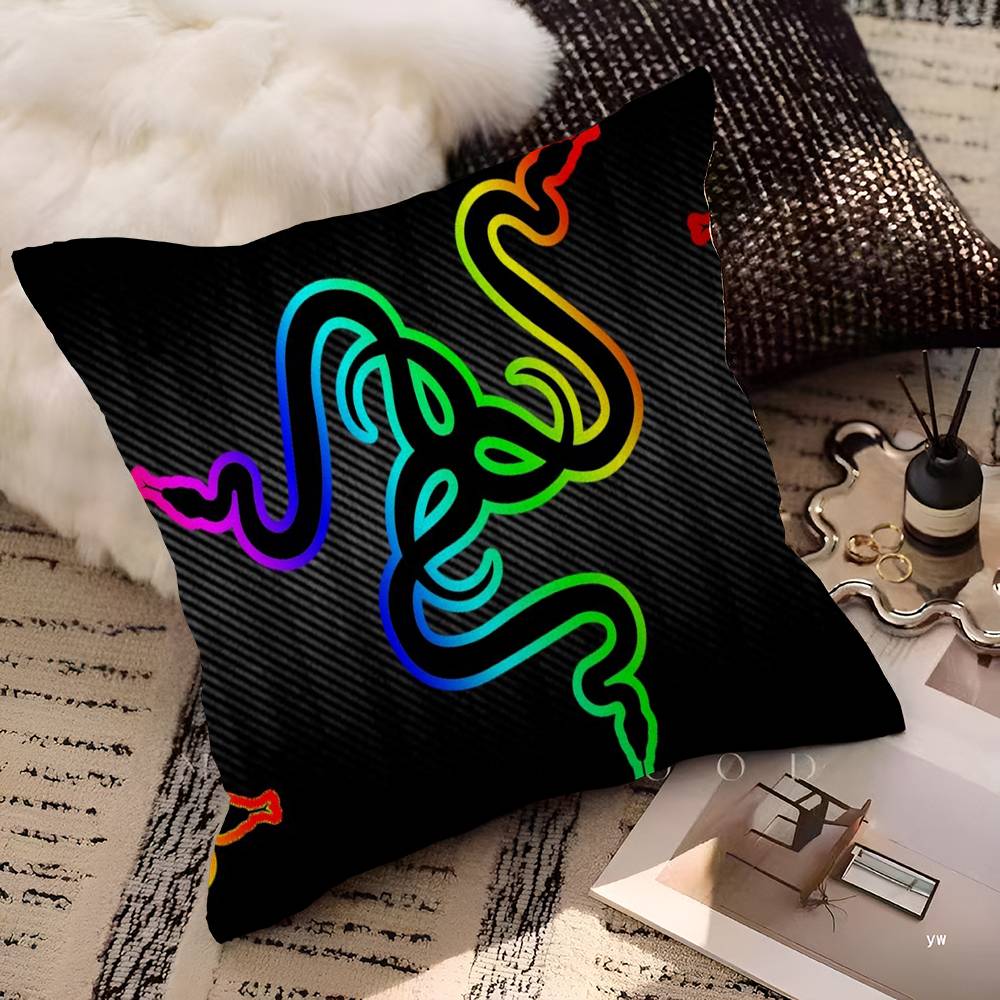 R-RAZER Logo Game Snake Cartoon Pillowcase Toon Gift Cushion Cover Bedroom Home Sofa Chair Seat Decor Pillow Case