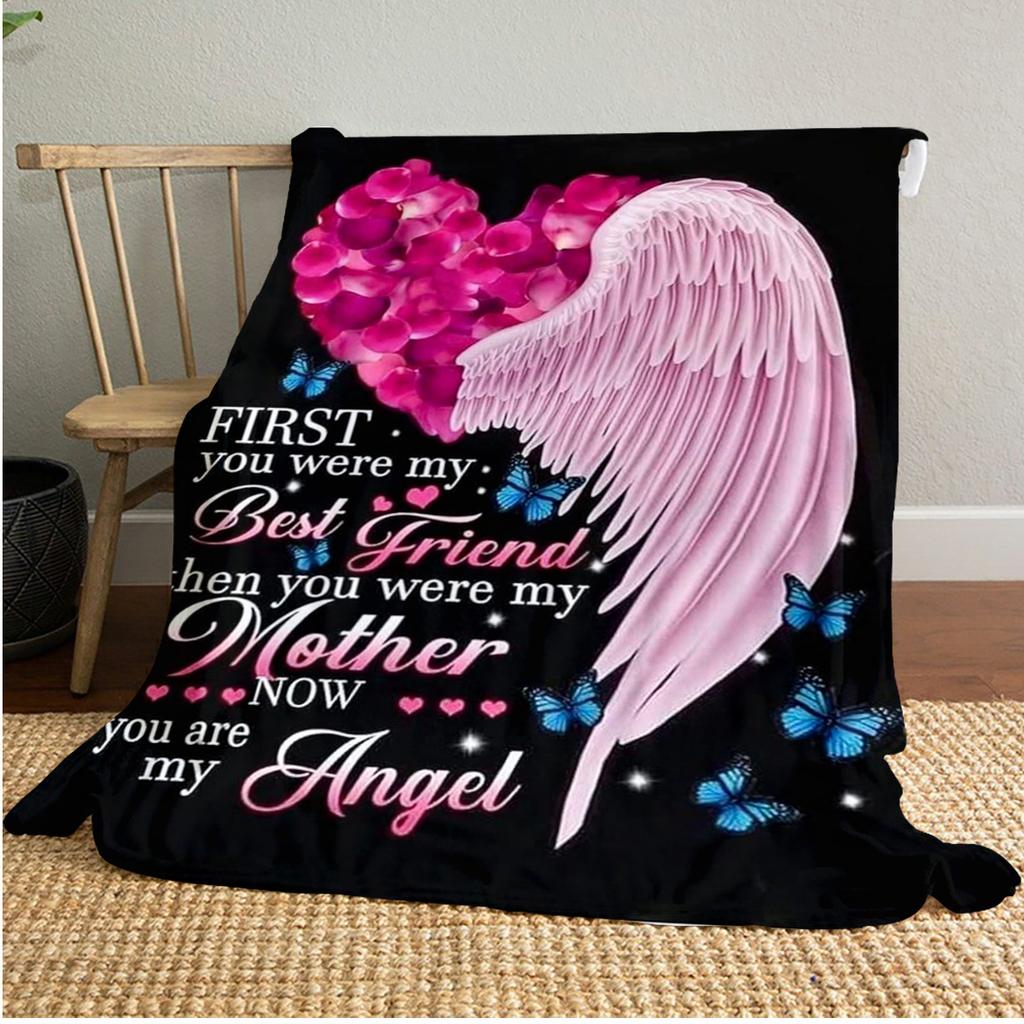 Mother Angel Plush Blanket Soft Comfortable All Seasons Perfect Sofa Office Naps Outdoor Travel Makes Great Gift