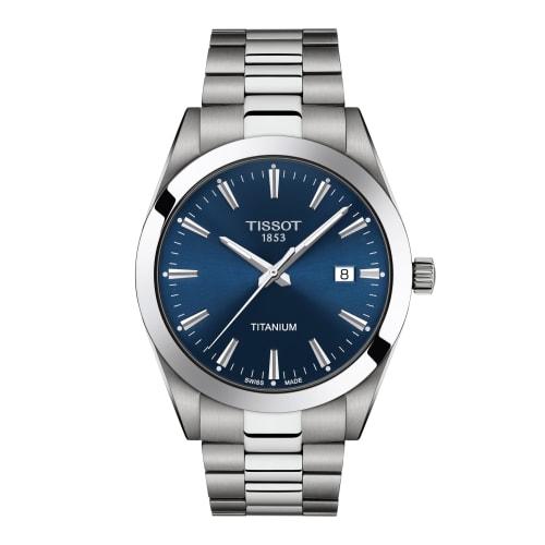 Tissot Gentleman Watch with Titanium Bracelet, Officially Imported, T1274104404100, Men's, Blue Dial