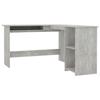 VidaXL Bureau d'angle en forme de L Gris Béton Bois d'ingénierie 800751