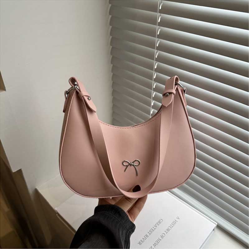 Bowknot Armpit Bag Korean Underarm Bag Luxury PU Leather Y2K Handbag Girls Shoulder Bag Clutch Purse Bolsa Feminina