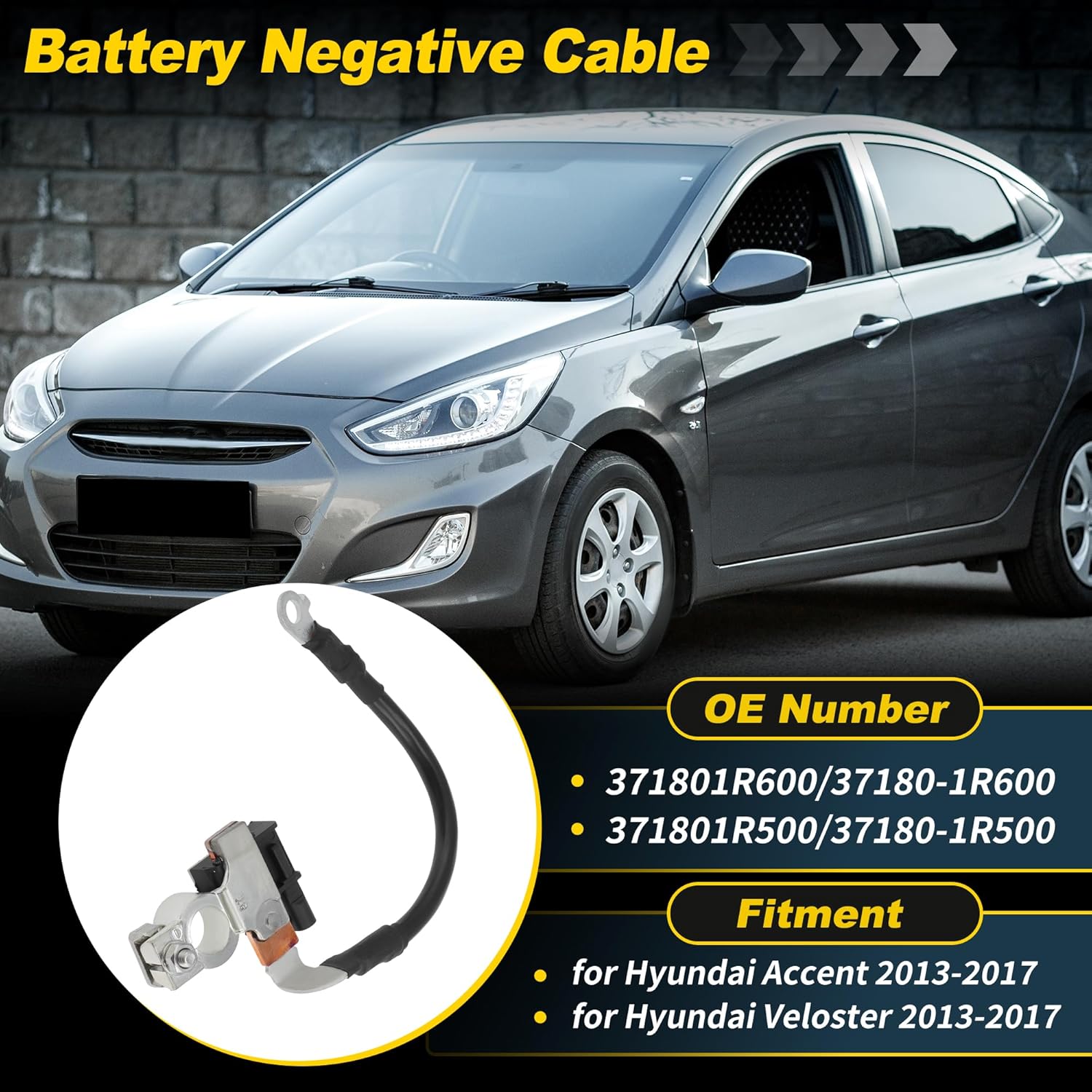 Battery Negative Sensor Cable for Hyundai Accent Veloster 2013-2017 No.37180-1R600/37180-1R500 Battery Negative Cable