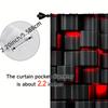 2pcs   2D Flat Printing Party Curtain Abstract Cubes Red Black Art Protecting Privacy Family Party Use for Indoor Use Bedroom