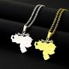 Stainless Steel Venezuela Map Pendant Necklace Venezuelan Jewelry With Chain