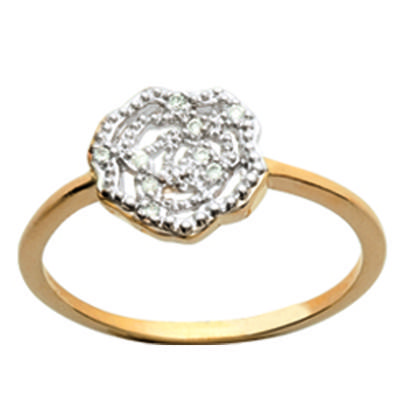 Gold Plated Ring 'Rosa Romantica' Golden White - 10 Mm