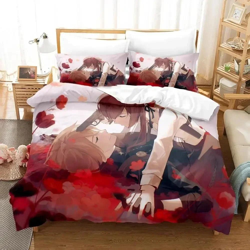 Comforter Anime Hoshino Ichika Project Sekai Bedding Set Printed Bed Set With Soft Queen King Size Bedclothes Home
