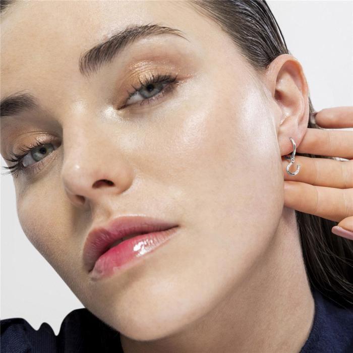 Luxenter Boucles d'oreilles en argent 925 et zirconium brillant plaqué finition en rhodié - Bonne chance