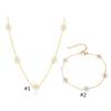 Dainty Flower Chain with Pearls Accent Distinctive Bracelet/Necklace with Pearls Flower Embellishment for Gatherings