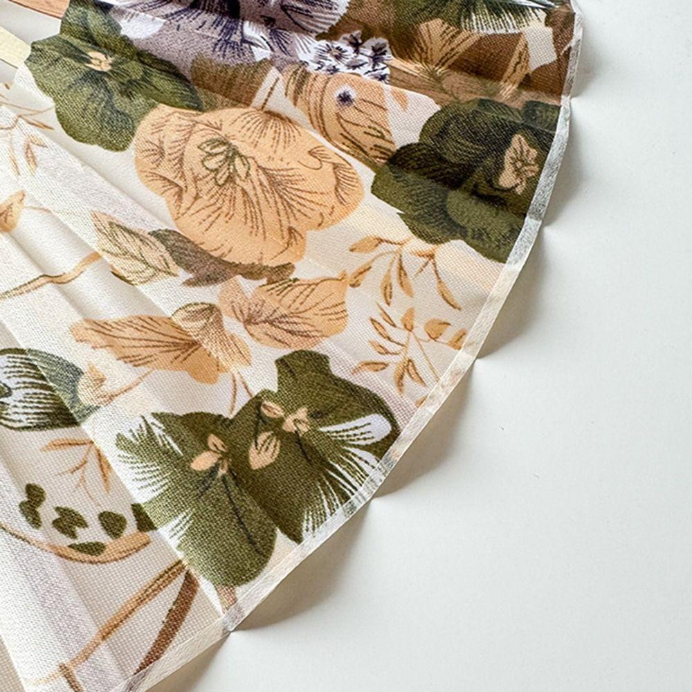 Flower Handheld Fan Chinese Style Tassel Folding Fan Ancient Silk Folding Fan  Girl Gift